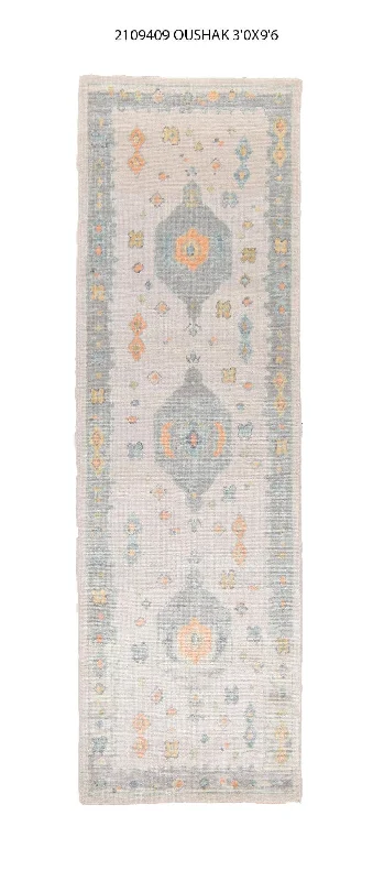 3x10 Moden Oushak Area Runner Rug