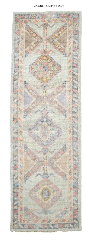 3x10 Modern Oushak Area Runner Rug