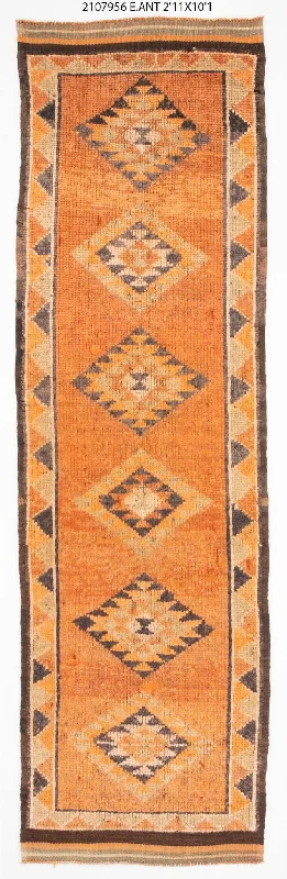 3x10 Old & Vintage Turkish Area Runner Rug