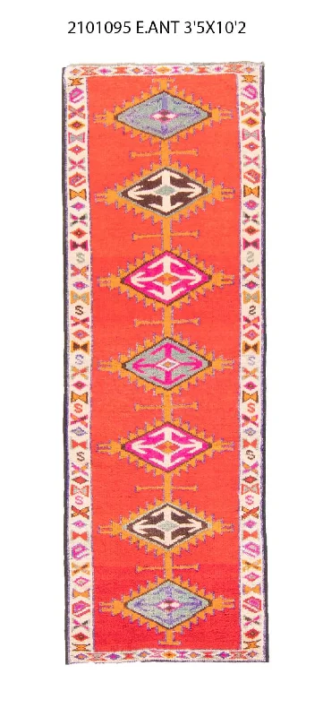 3x10 Old & Vintage Turkish Area Runner Rug