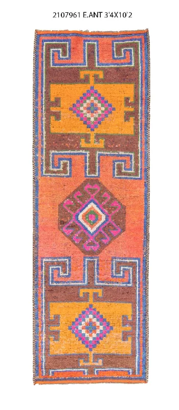 3x10 Old & Vintage Turkish Area Runner Rug