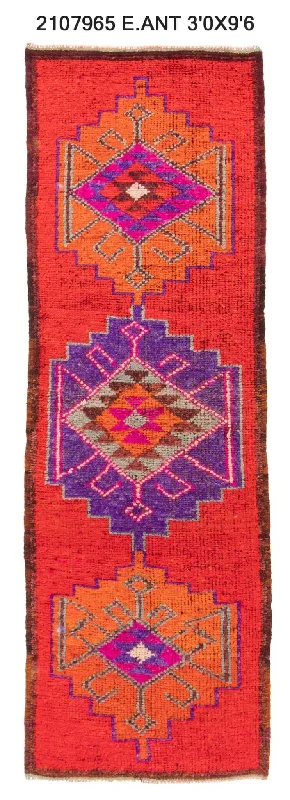 3x10 Old & Vintage Turkish Area Runner Rug