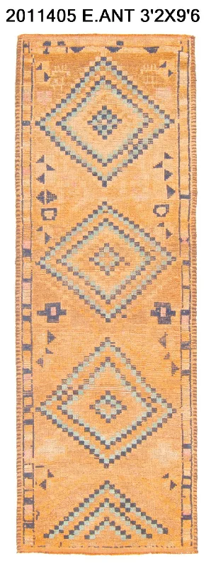 3x10 Old & Vintage Turkish Area Runner Rug