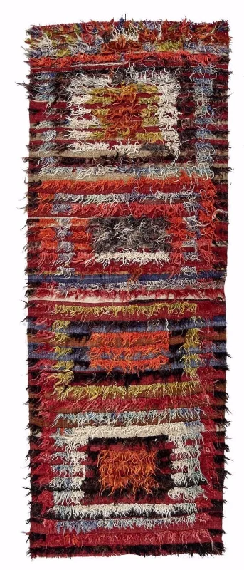 3x10 Red Vintage Turkish Runner Rug