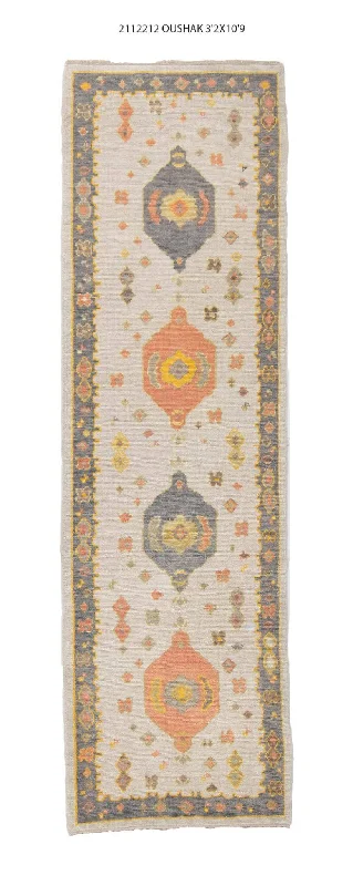 3x11 Modern Oushak Area Runner Rug