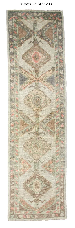 3x11 Modern Oushak Area Runner Rug