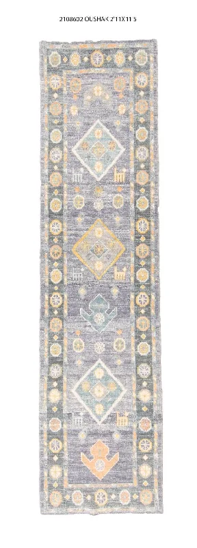 3x11 Modern Oushak Area Runner Rug