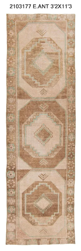 3x11 Old & Vintage Turkish Area Runner Rug