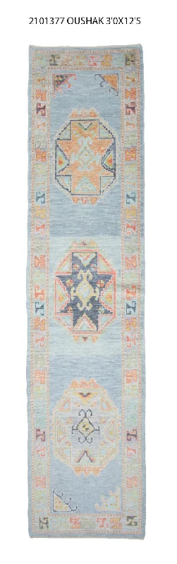 3x12 Modern Oushak Area Runner Rug