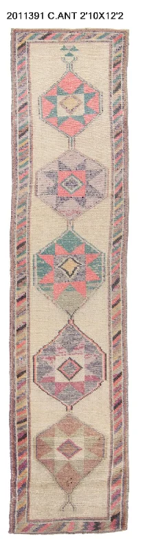 3x12 Old & Vintage Turkish Area Runner Rug