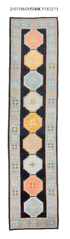 3x13 Modern Oushak Area Runner Rug