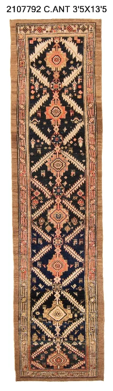 3x13 Old & Vintage Turkish Area Runner Rug