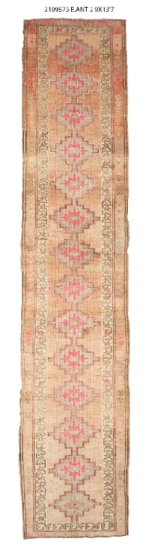 3x14 Old & Vintage Turkish Area Runner Rug