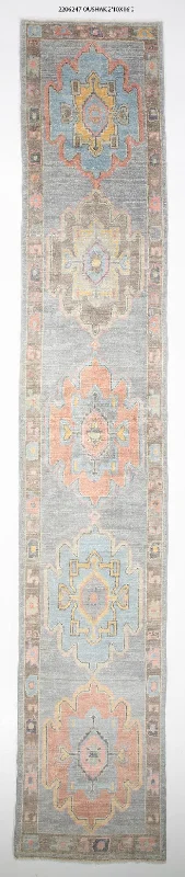 3x16 Modern Oushak Area Runner Rug