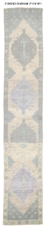 3x16 Modern Oushak Area Runner Rug