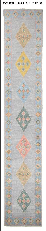 3x17 Modern Oushak Area Runner Rug