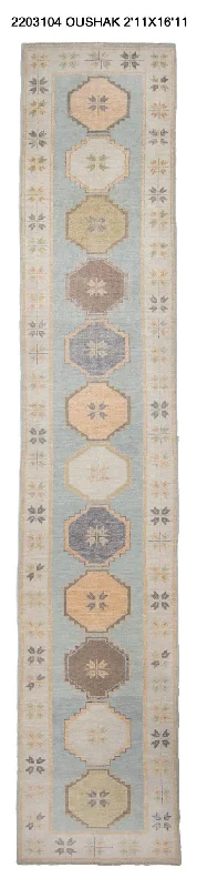 3x17 Modern Oushak Area Runner Rug