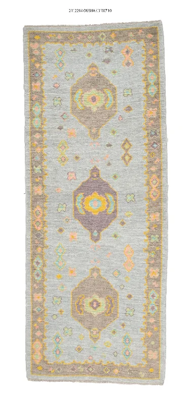 3x8 Modern Oushak Area Runner Rug