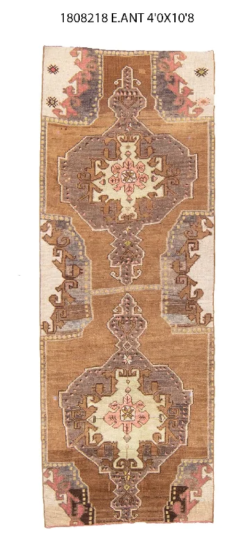 4x11 Old & Vintage Turkish Area Runner Rug