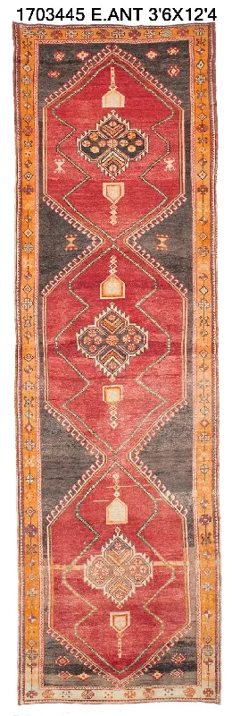 4x12 Old & Vintage Turkish Area Runner Rug