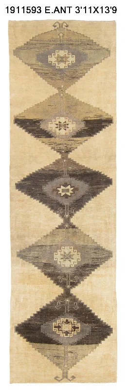 4x14 Old & Vintage Turkish Area Runner Rug