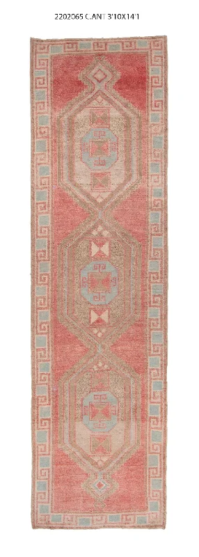 4x14 Old & Vintage Turkish Area Runner Rug