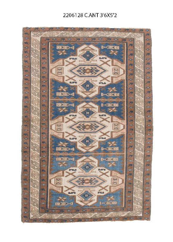 4x5 Old & Vintage Turkish Area Rug