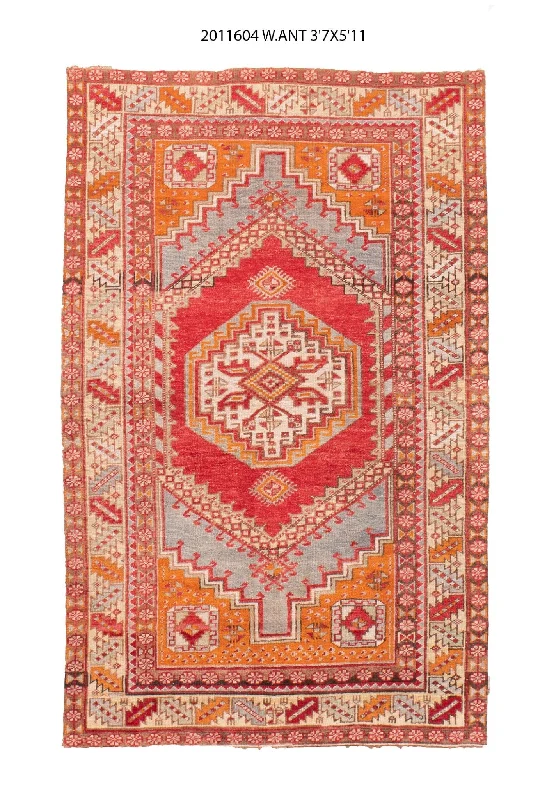 4x6 Old & Vintage Turkish Area Rug