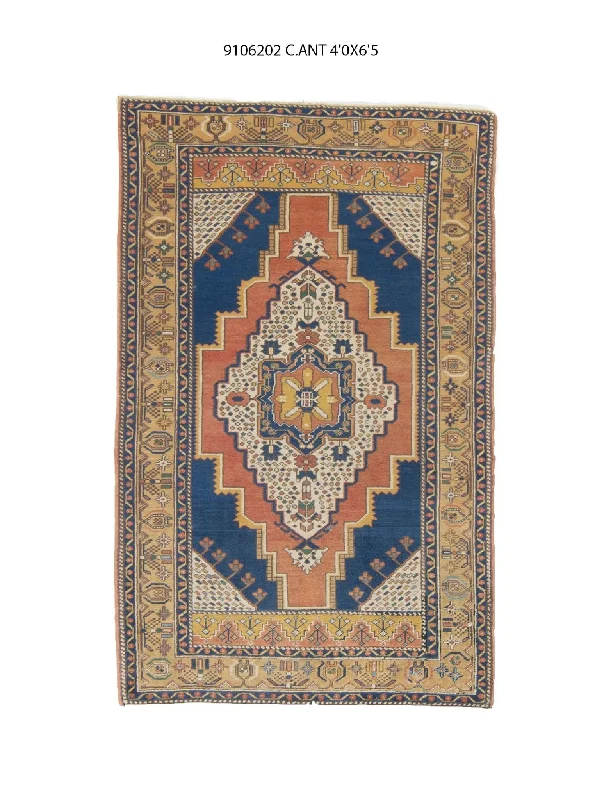 4x6 Old & Vintage Turkish Area Rug