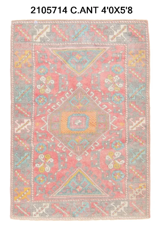 4x6 Old & Vintage Turkish Area Rug