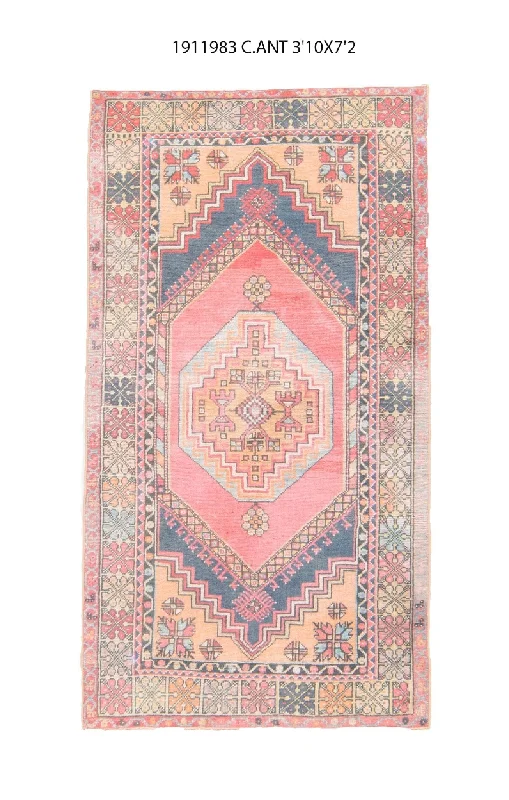 4x7 Old & Vintage Turkish Area Rug