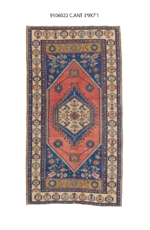 4x7 Old & Vintage Turkish Area Runner Rug