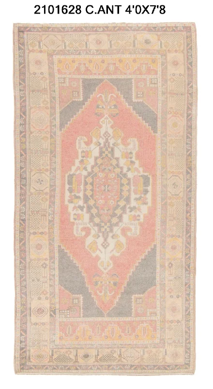 4x8 Old & Vintage Turkish Area Rug