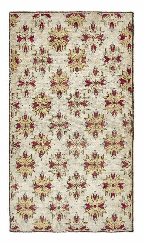 5x9 Beige Old & Vintage Turkish Area Rug