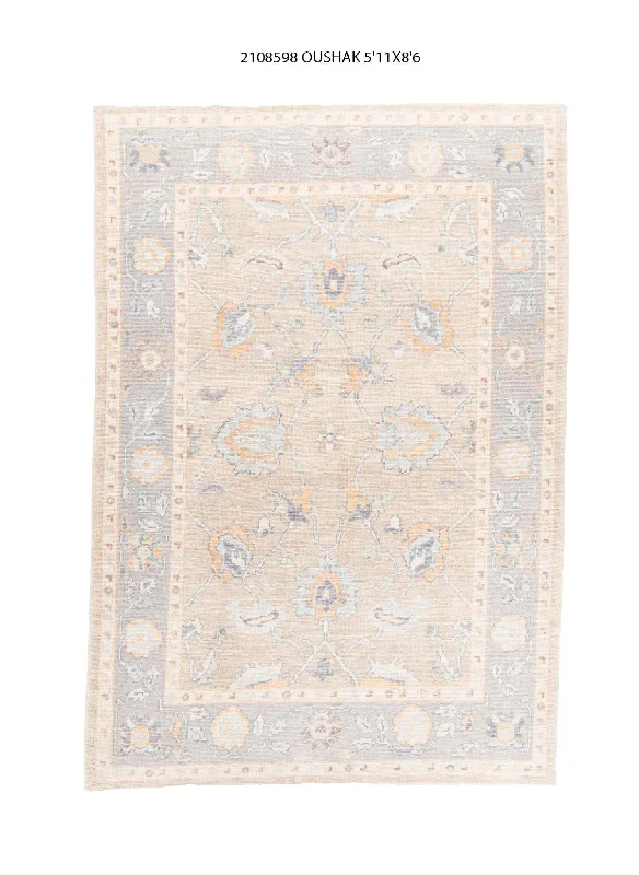 6x9 Modern Oushak Area Rug