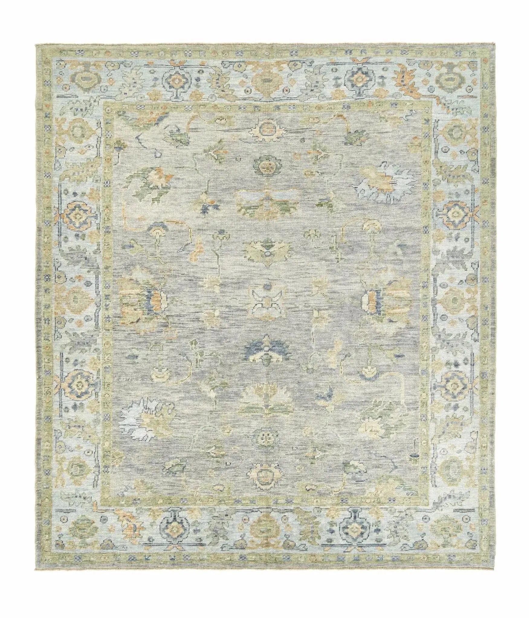 7x8 Colorful Modern Oushak Area Rug