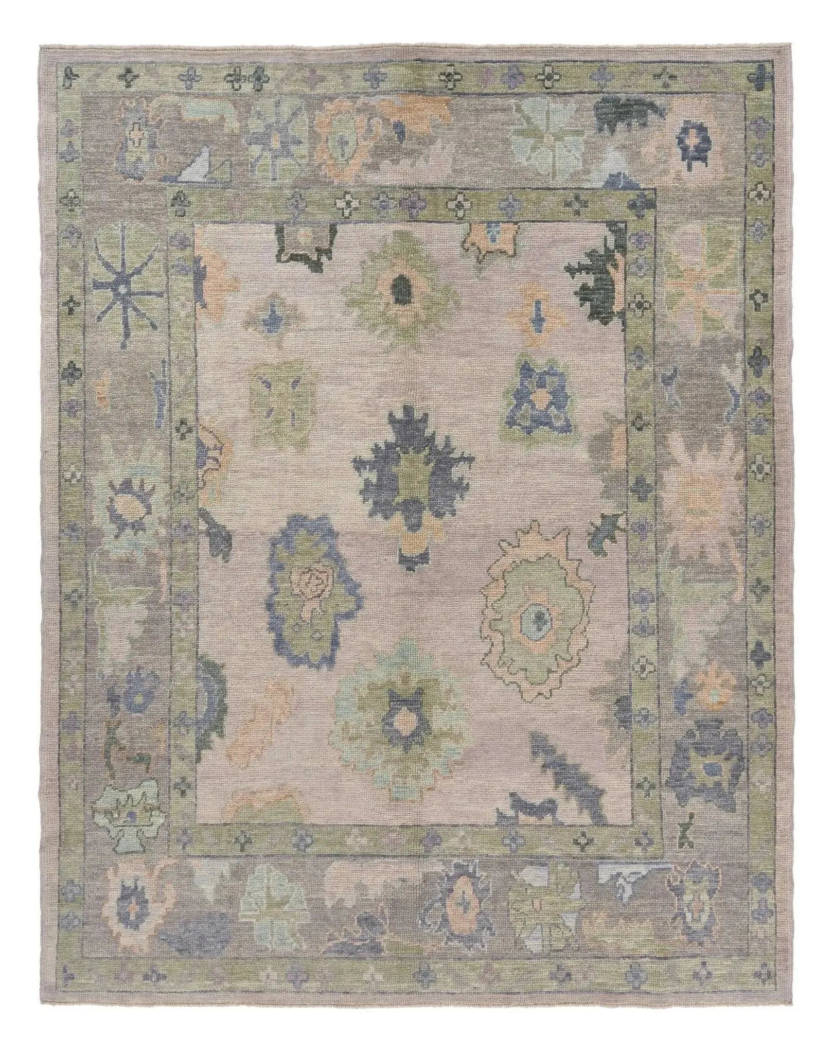 7x9 Soft Modern Oushak Area Rug