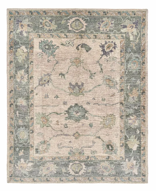 8x10 Soft Natural Modern Oushak Area Rug