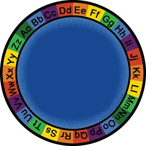 Constructive Playthings® ABC Rainbow 6' Rug, Blue - Circle