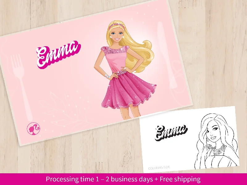 Barbie Personalized Placemat for Kids