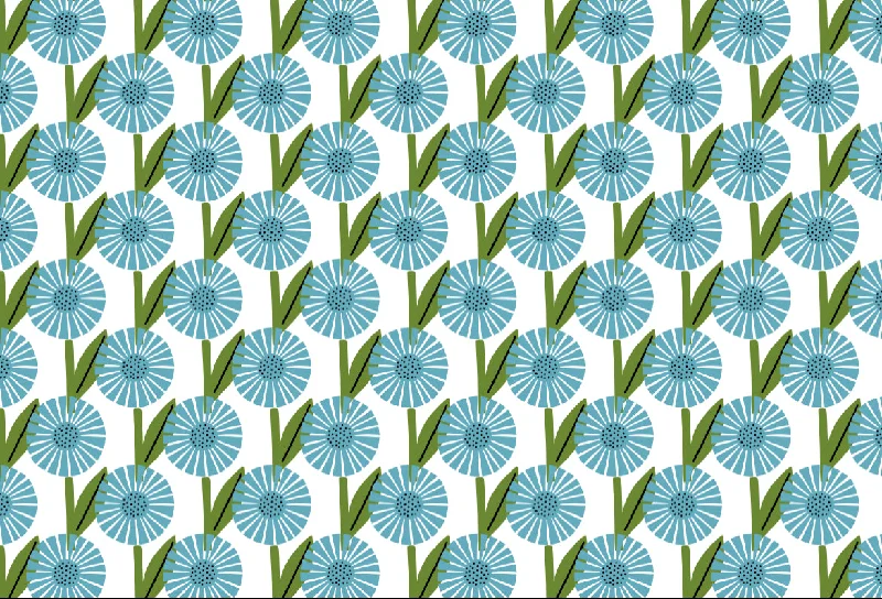 Blue Doodle Flowers - Placemat