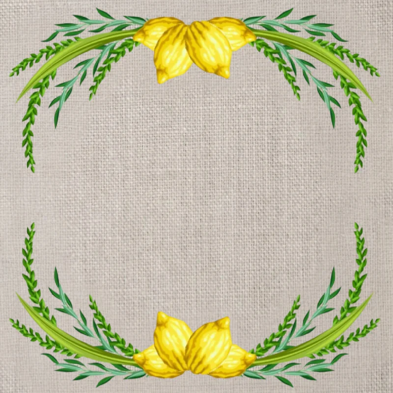 Burlap Lulav Wreath Charger - (SQUARE)