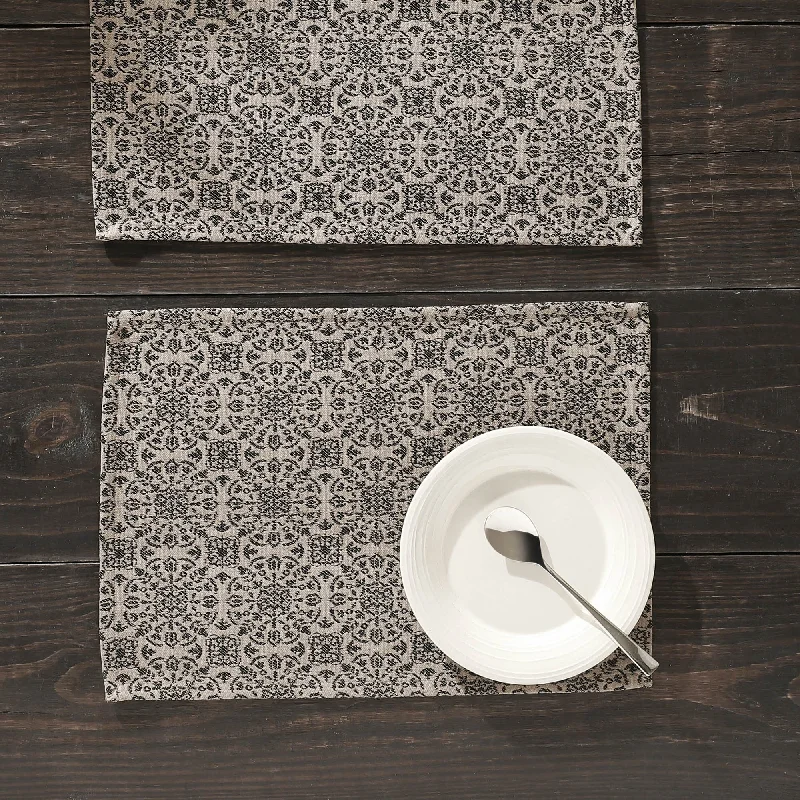 Custom House Black Woven Placemat - Set of 2