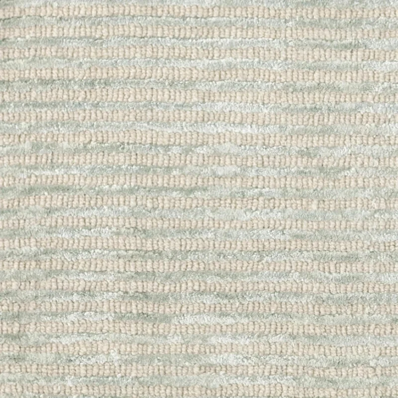 Cut Stripe Ocean Hand Knotted Viscose/Wool Rug Swatch