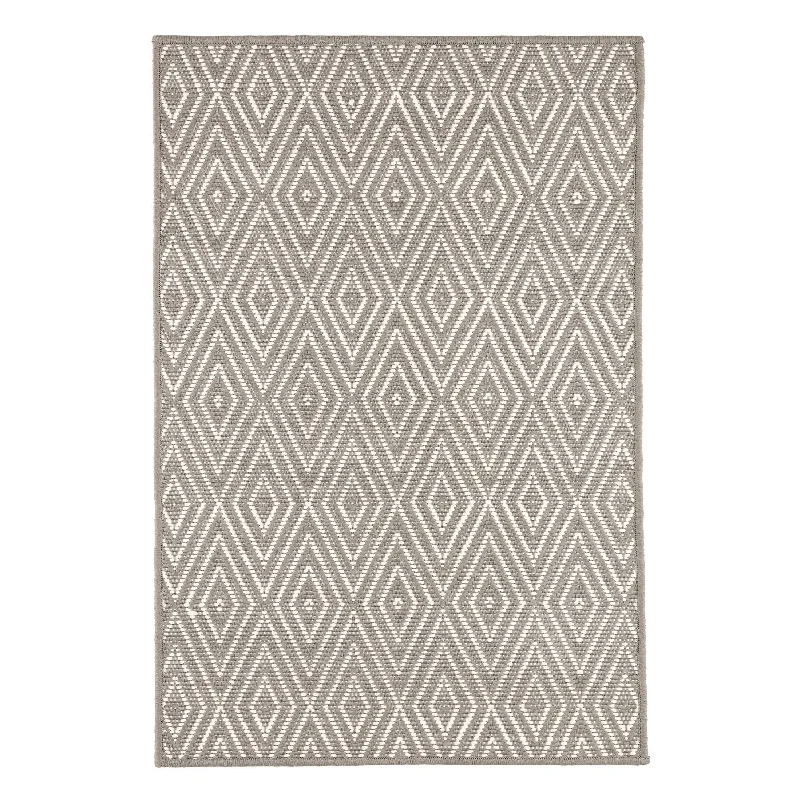 Diamond Fieldstone/Ivory Handwoven Indoor/Outdoor Custom Rug