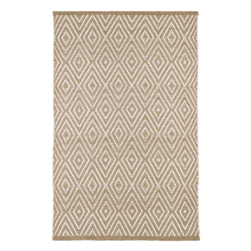 Diamond Khaki/White Handwoven Indoor/Outdoor Rug