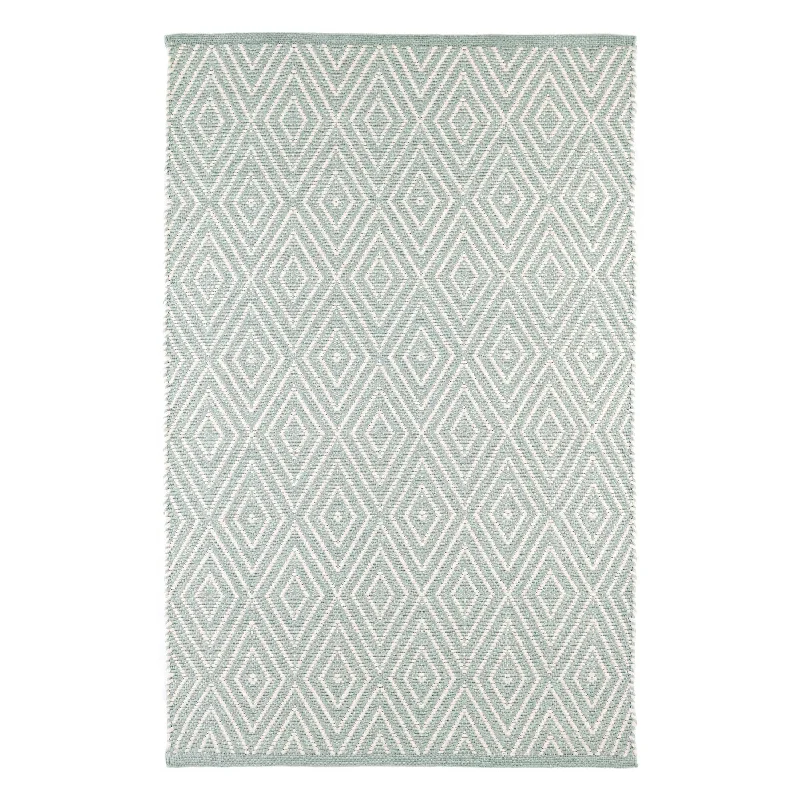 Diamond Light Blue/Ivory Handwoven Indoor/Outdoor Rug