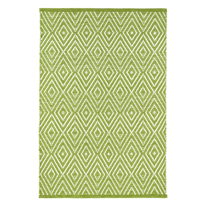 Diamond Sprout/White Handwoven Indoor/Outdoor Rug