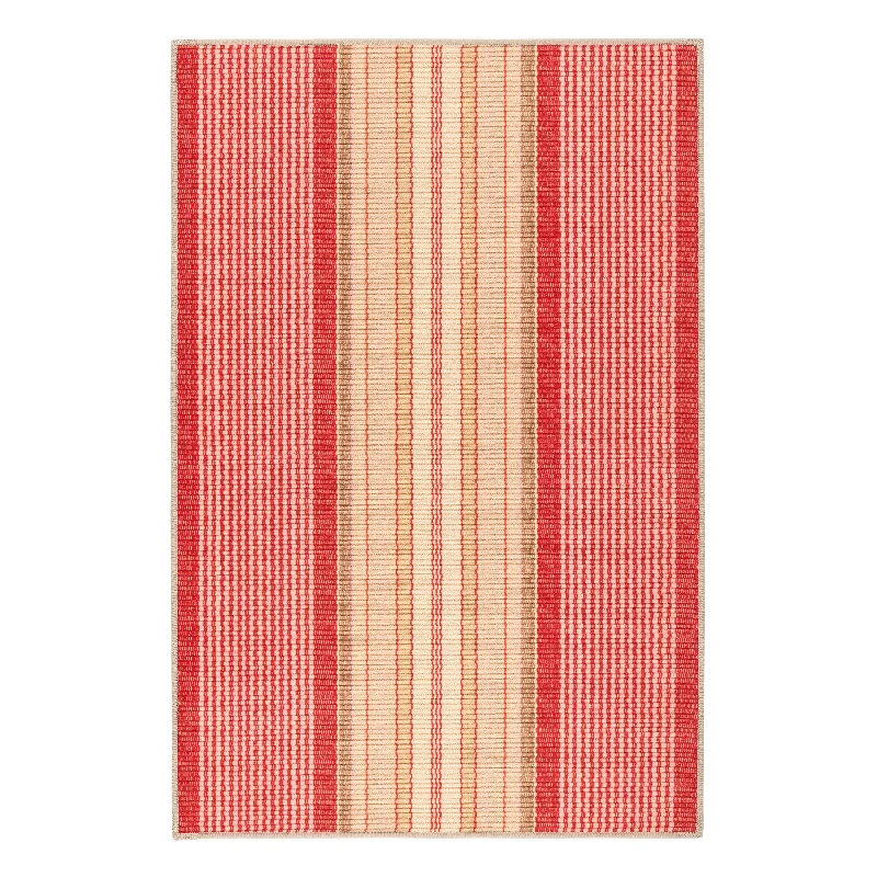 Framboise Ticking Multi Machine Washable Rug