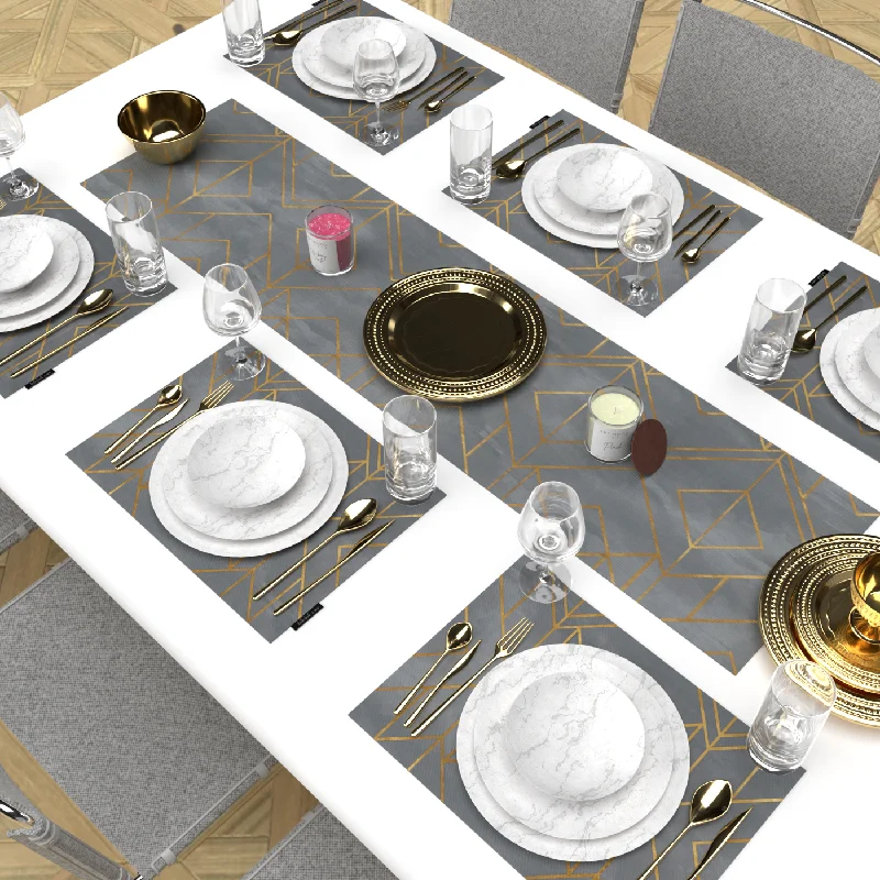 Golds Grey Placemats & Runner Set